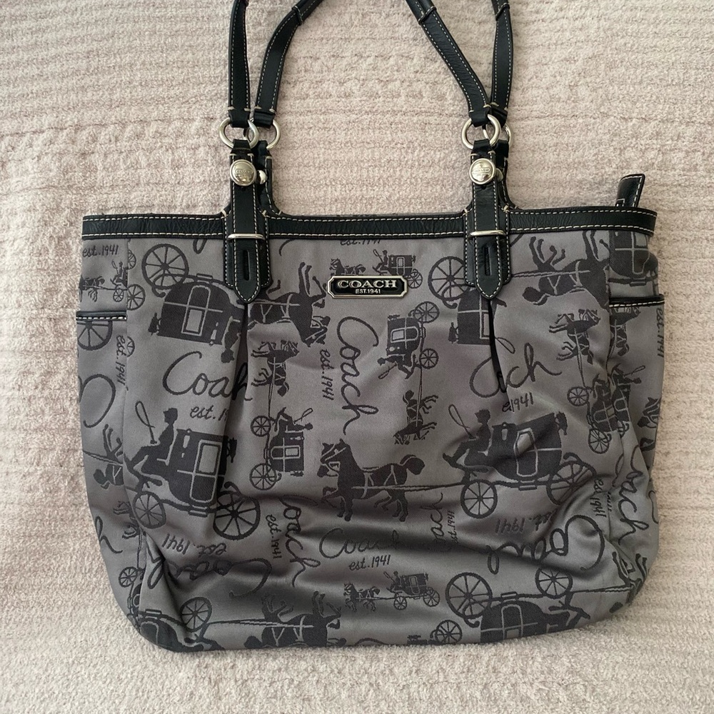 Vintage Coach Gray Tote Bag